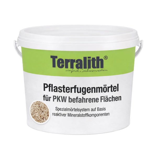 Terralith Pflasterfugenmörtel für PKW befahrene Flächen im Eimer, Spezialmörtel auf Basis reaktiver Mineralstoffkomponenten