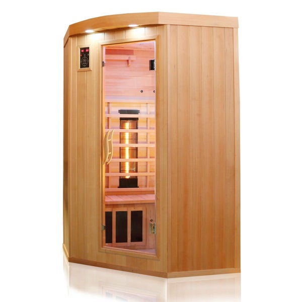 Dewello® Infrarotkabine Infrarotsauna LAKEFIELD 2 120cm x 120cm inkl. 5 Vollspektrumstrahler, 5 Karbonstrahler, LED