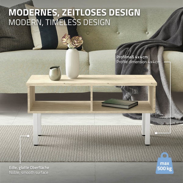 ML-Design 4er Set Tischbeine I-Design 30 cm, Weiß glänzend, aus pulverbeschichtetem Stahl, eckig, Profil 4x4 cm, Höhenverstellbare Möbelfüße 1-4 cm, Möbelbeine für Couchtische, Bänke, Sideboards