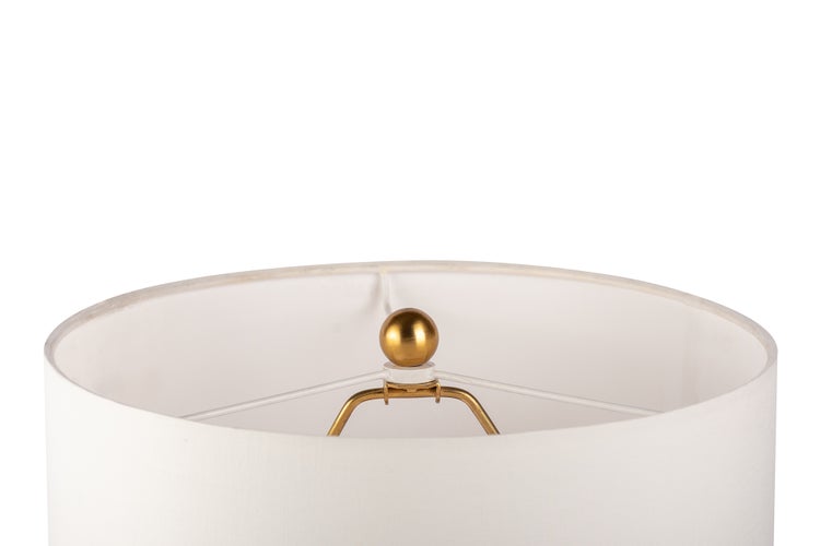 Tischlampe mit auffälligem Sockel aus Marmor in Weiß Gold | Wohnzimmer Esszimmer Leuchte