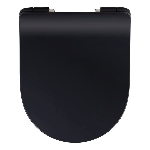 SCHÖNER WOHNEN-Kollektion WC-Sitz ANTUS SLIMLINE, Mattschwarz, Toilettendecken mit Absenkautomatik, Klodeckel kratzfest und keimarm, Klobrille inkl. Befestigungsmaterial