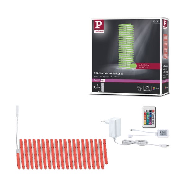 Paulmann Full-Line COB Set RGB 7.5 Meter mit Fernbedienung und Netzteil
