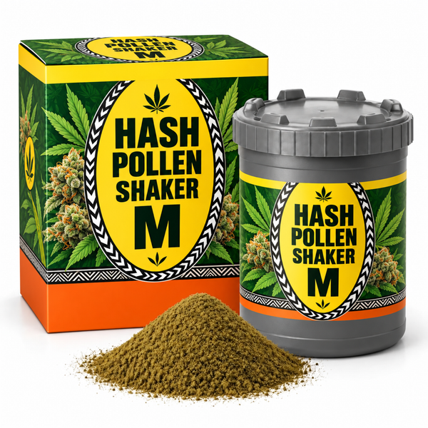 Hash Pollen Shaker Groesse M zum Sieben von Pflanzenmaterial inklusive Verpackungskarton und einer Portion Pollen