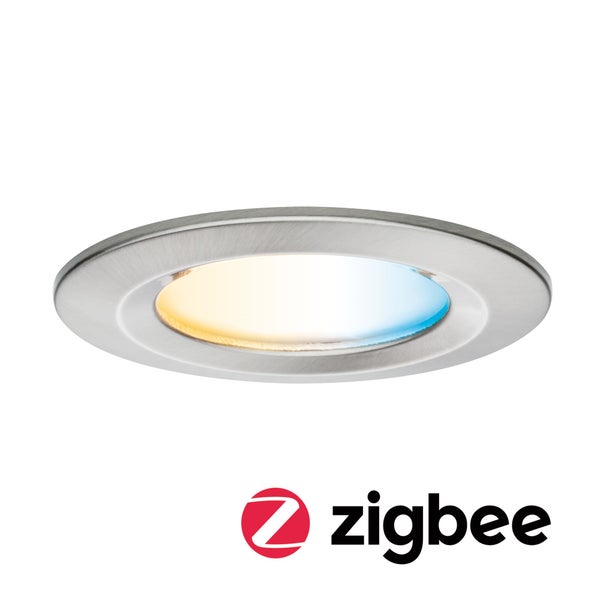 LED Einbauleuchte Nova Coin IP44 rund 78mm Tunable White 6W 530lm 230V Eisen gebürstet Aluminium