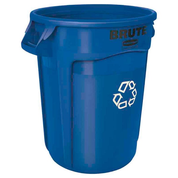 PROREGAL Rubbermaid Brute Runde Mehrzwecktonne Mit Belüftungskanälen 121,1 Liter HxBxT 69,2 x 63,5 x 55,5 cm Aus Kunststoff Blau Mit Recyclingsymbol