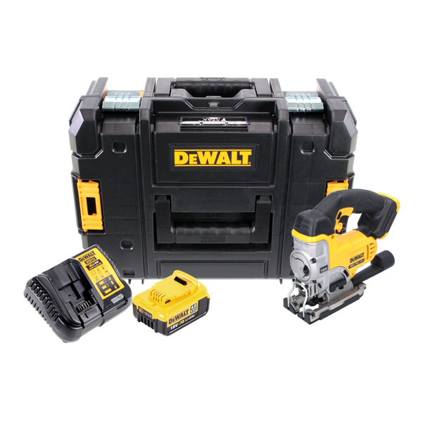 DeWalt Akku-Stichsäge-Set mit Akku-Stichsäge, Akku, Ladegerät und Werkzeugkoffer TSTAK
