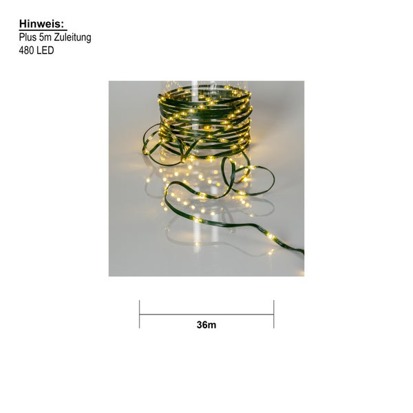 LED-Lichterkette mit 36 Metern Länge und 480 LEDs