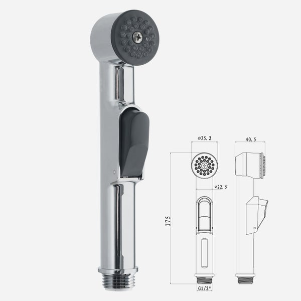 Armatur mit Bidetbrause an Waschbecken mit laufendem Wasser