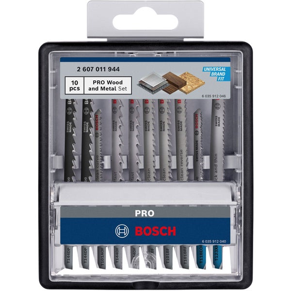 Bosch Stichsägeblätter Set für Holz und Metall, 10 Stück