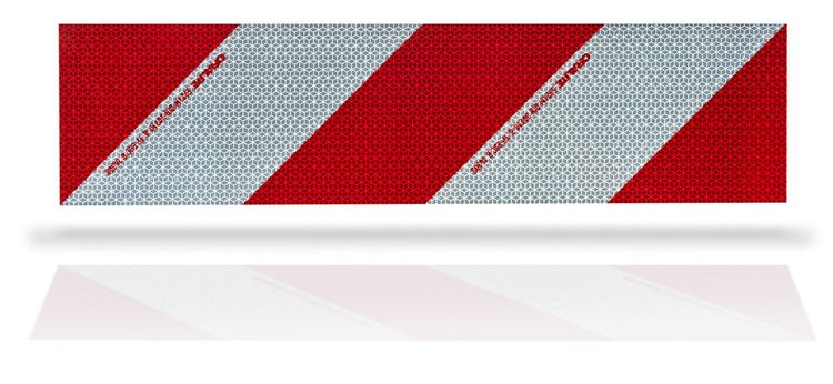 Orafol Kfz-Warnmarkierung weiss/rot 141 mm x 1 m (Zuschnitt) Typ 5921M / Linksweisend