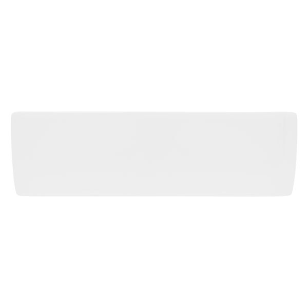 ECD Germany Design Waschbecken Waschtisch 480 x 380 x 140 mm inkl. Ablaufgarnitur für Waschbecken ohne Überlauf - Keramik Weiß Aufsatzbecken Aufsatzwaschbecken Waschschale Aufsatzwaschtisch Spülbecken