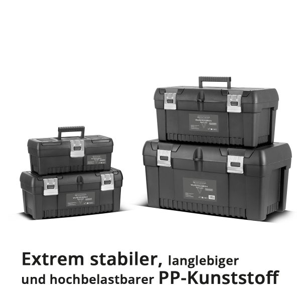 Stahlwerk Werkzeugboxen in verschiedenen Größen gestapelt