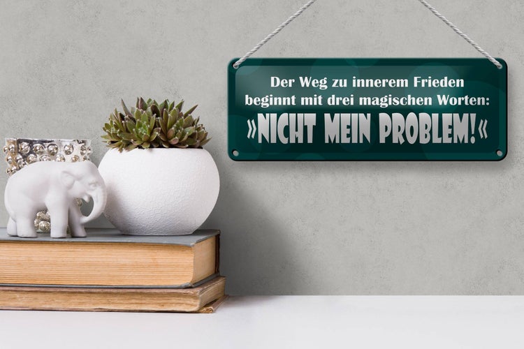 Blechschild Spruch 27x10cm 3 magische Wörter Nicht mein Problem