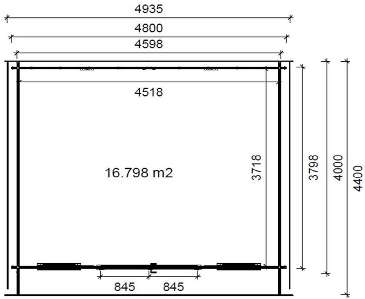 Gartenhaus, Gerätehaus 19,20m2 - 4,80x4m - 40mm