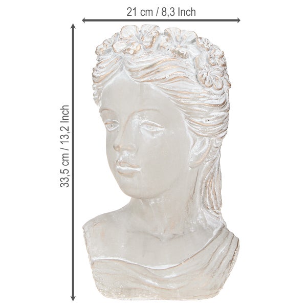 Dekofigur Frauenkopf, 21 x 33,5 cm