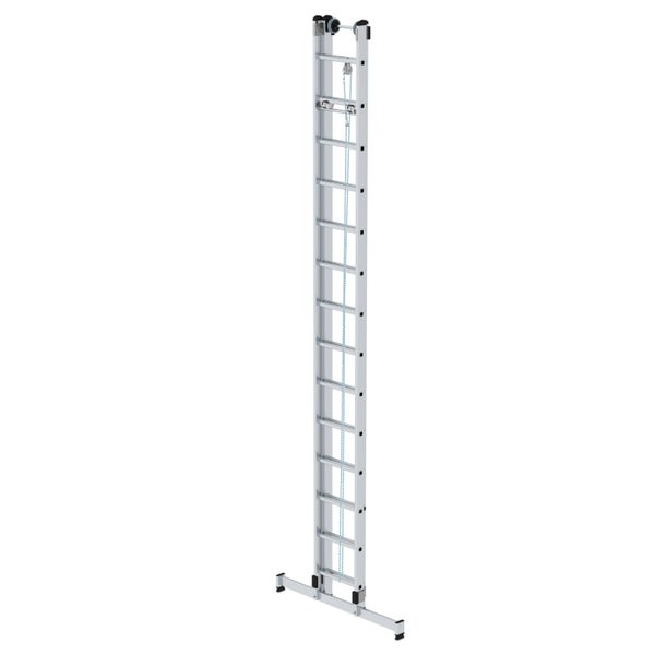 PROREGAL Sprossen-Seilzugleiter 2-Teilig mit Traverse 2 x 14 Sprossen