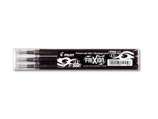 Packung mit drei schwarzen Pilot Frixion Ball Minen