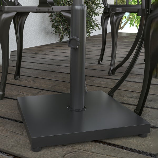 Outsunny Sonnenschirmständer Schirmständer Schirmhalter Schirmfuß 13 kg Ständer Schirm Ø35/38/48 mm Metall + Zement Schwarz 40 x 40 x 43 cm