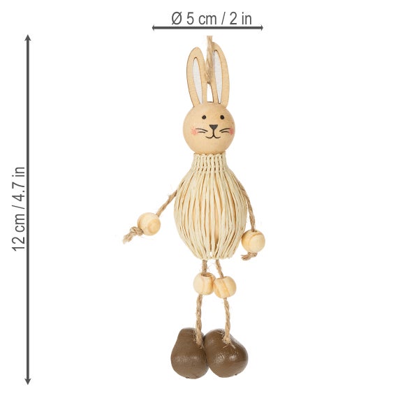 Osterhase Anhänger aus Holz, 12 cm hoch