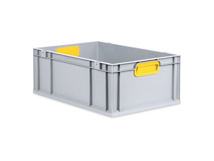PROREGAL Spar Set 10x Eurobox Nextgen Color HxBxT 22 x 40 x 60 cm 44 Liter Griffe Gelb Geschlossen Verstärkter Boden Eurobehälter Transportbox