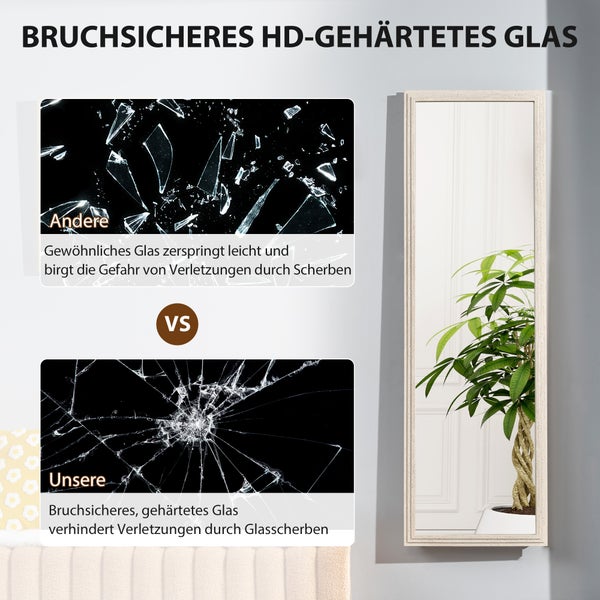 Vergleich von splitterfreiem Spiegelglas mit normalem Spiegelglas