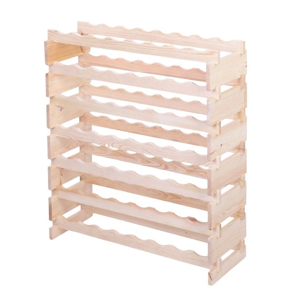 Weinregal VINOTECA FLEX PRO HxBxT 93x84x28cm 56 Flaschen auf 7 Ebenen Massives Kiefernholz Natur unbehandelt