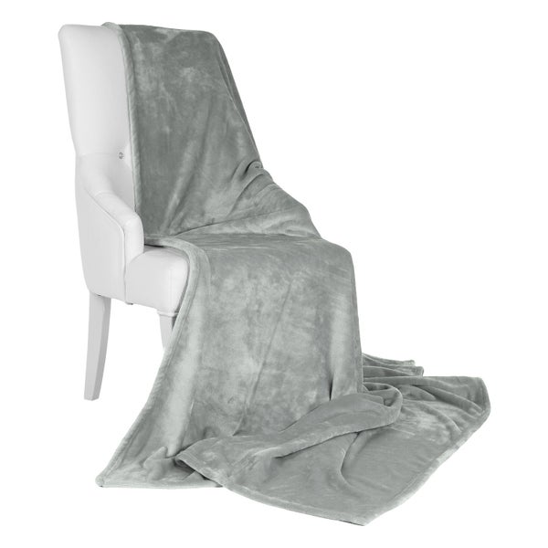 Beautissu Aurelia Decke 220x240cm Hellgrau