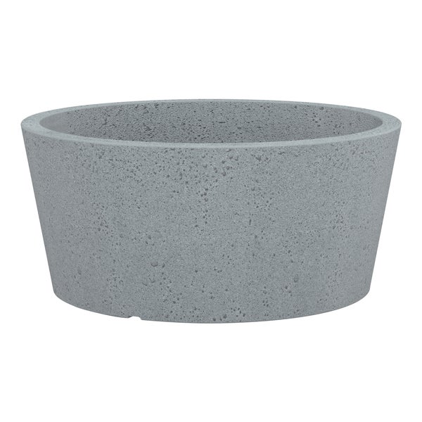 Scheurich C-Cone 40, Pflanzschale/Blumentopf/Pflanzkübel, rund,  aus Kunststoff Farbe: Stony Grey, 39 cm Durchmesser, 17,5 cm hoch, 15 l Vol.