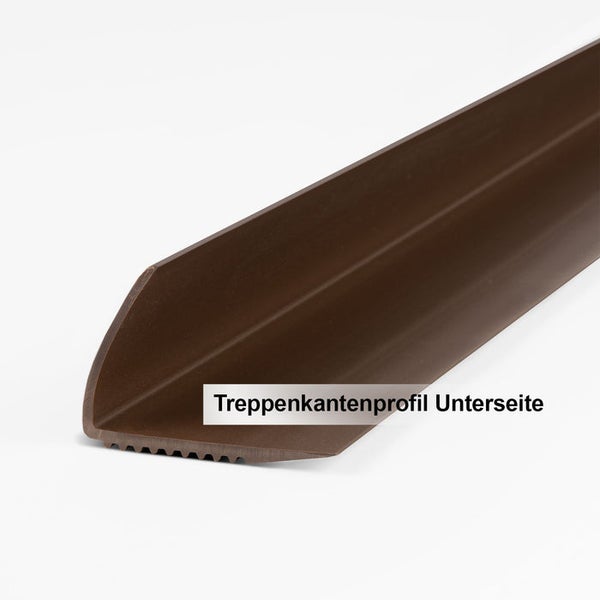 FLOORDIREKT Stufenkantenprofil Seattle - Treppenkantenprofil - Braun - 6 x 4,2 x 120 cm