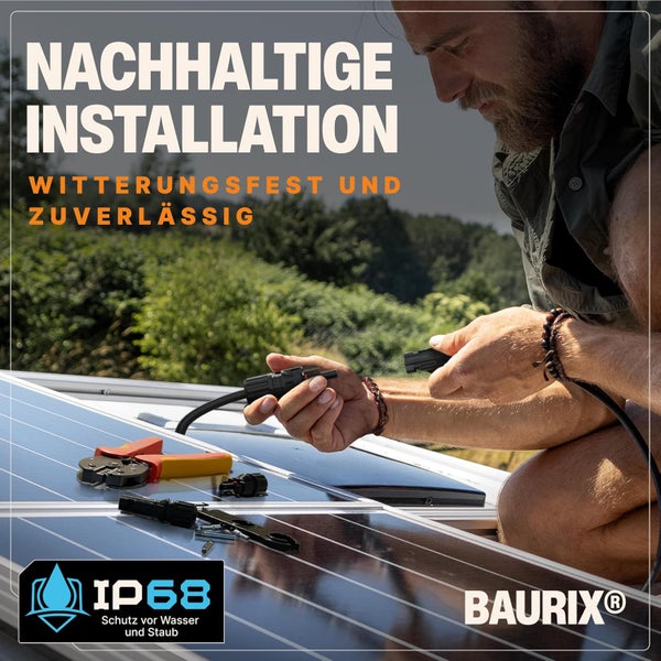BAURIX Solar Crimpzange Set mit 12x Solar Stecker [2,5-6mm] I Solar Crimpzange Solar PV Kabel, Solarstecker Steck-Verbinder, Solar Kabel, PV Solar Stecker I Solar Werkzeug, Crimpzangen, Solar Zange