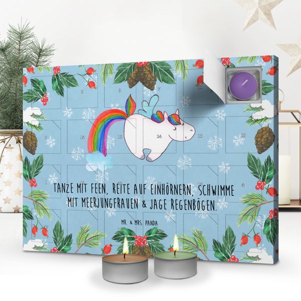 Mr. & Mrs. Panda Duftkerzen Adventskalender Einhorn Pegasus - Blau Pastell