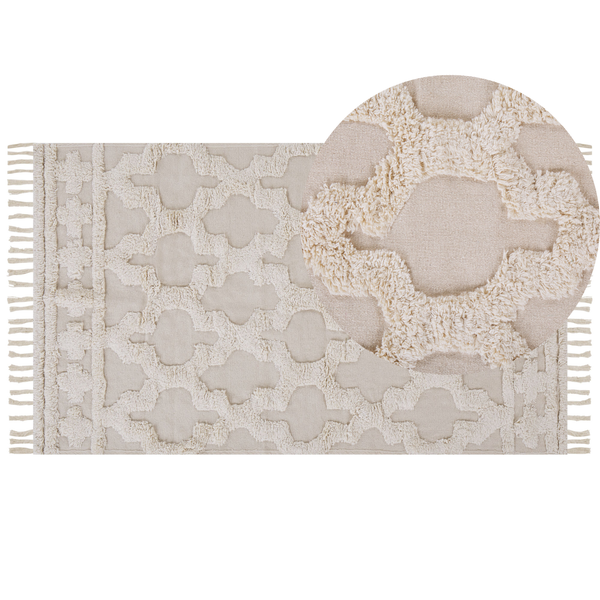 Teppich SULUOVA Beige 80 x 150 cm Baumwolle