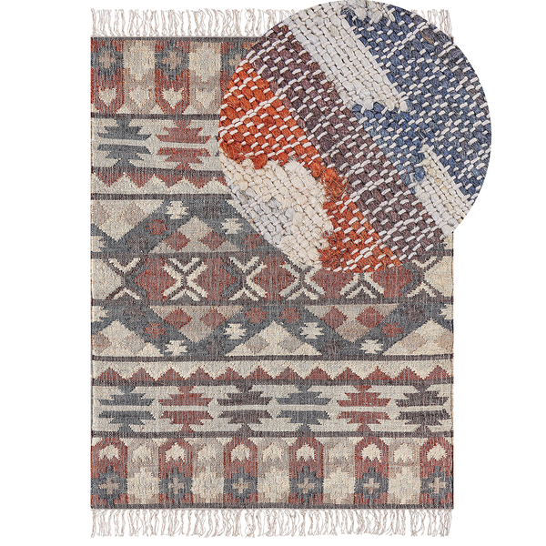 Teppich KALFA 160 x 230 cm Jute Bunt