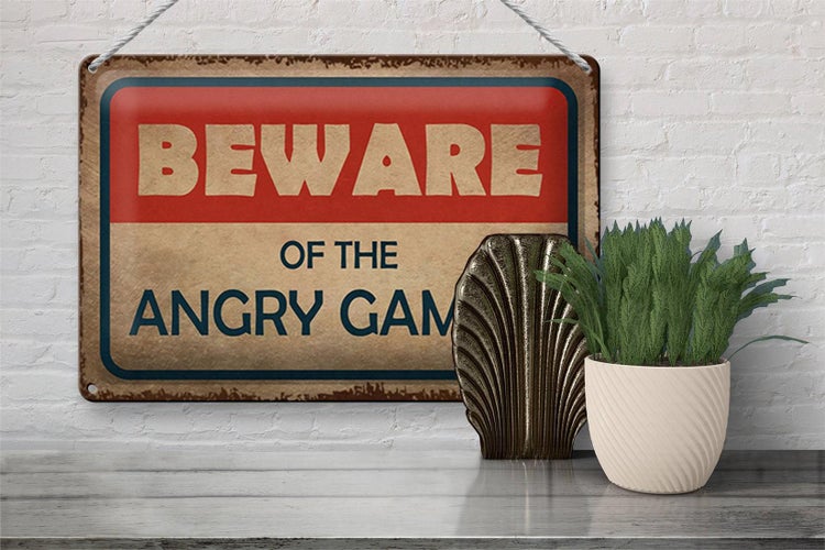Blechschild Hinweis 30x20cm beware of the angry gamer