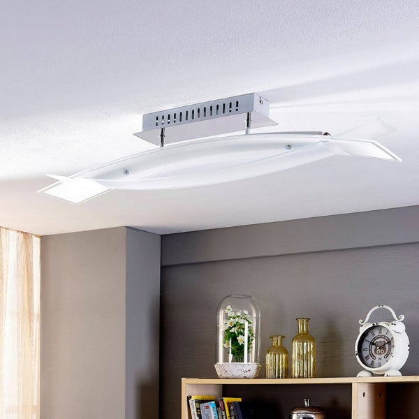Lindby LED Deckenleuchte Elina (Modern) in Weiß aus Glas (4 flammig, ) - Lampe Deckenlampe Wohnzimmerleuchte