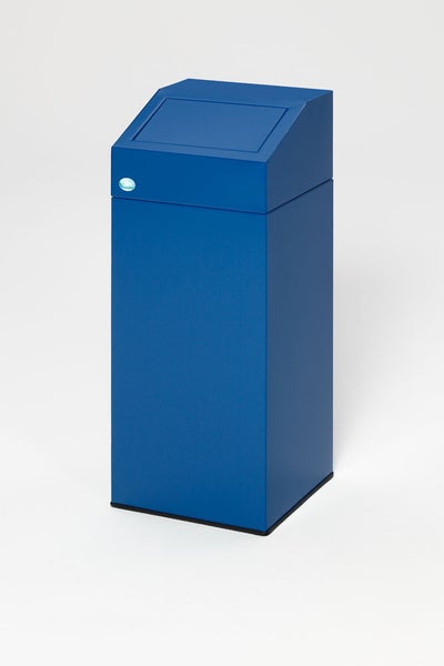 PROREGAL Selbstlöschender Wertstoffsammler Papier 47 Liter HxBxT 79 x 32 x 32 cm Verzinkter Stahl Blau
