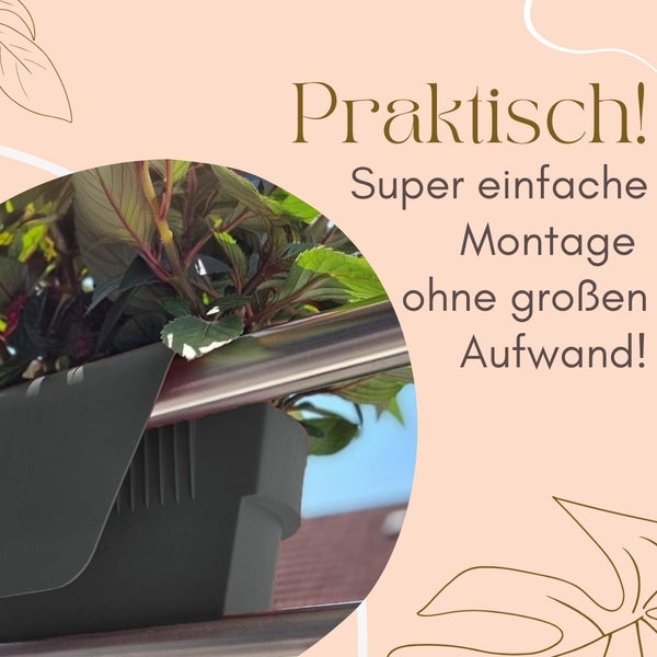Balkonkasten mit einfacher Montage für Geländer