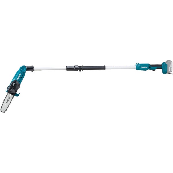 Makita Akku-Hochentaster mit Teleskopstiel und Kettensägenaufsatz