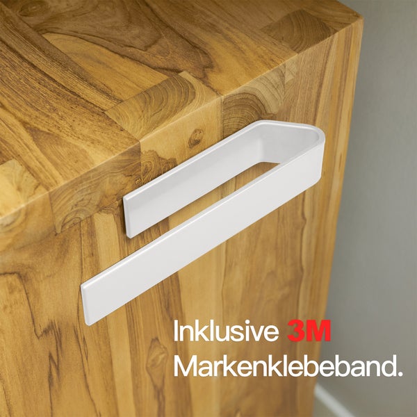 Designfabrik Hamburg Moderner Handtuchhalter ohne Bohren Weiß 22cm