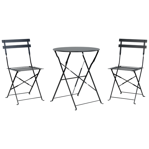Bistro Set klappbar FIORI Metall Schwarz