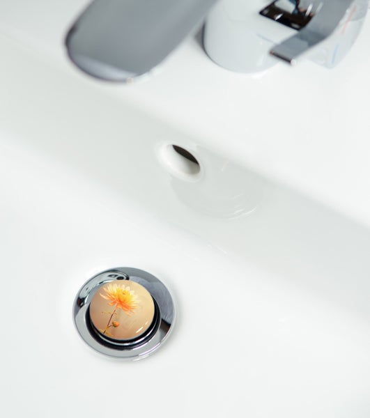 Waschbecken mit Stöpsel inklusive Blumendesign