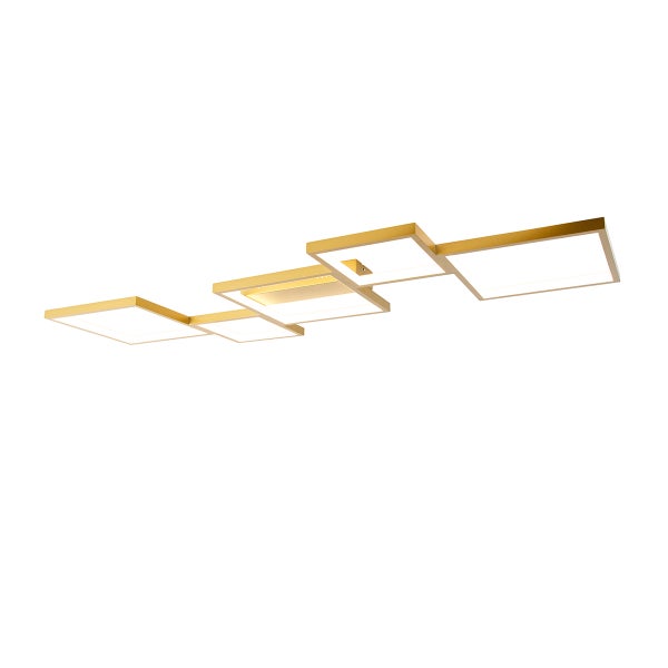 Deckenleuchte Gold inkl. LED 3 Stufen dimmbar 5 Lichter - Lejo