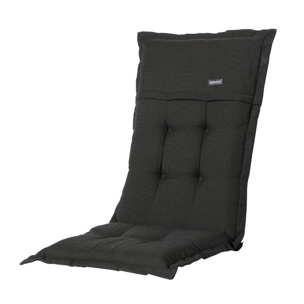Hochlehnerauflage Rib schwarz - Ca. 123x50 cm - 4er-Set