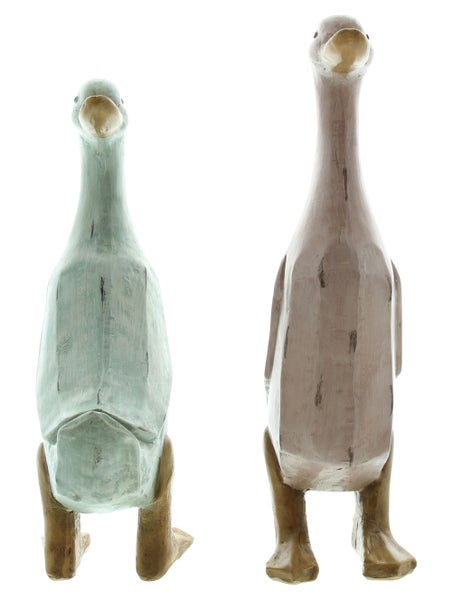 FRANK FLECHTWAREN | Gans Johanna & Hannes, 2er Set, POLYRESIN, 15X9X29cm, 15X9X33CM