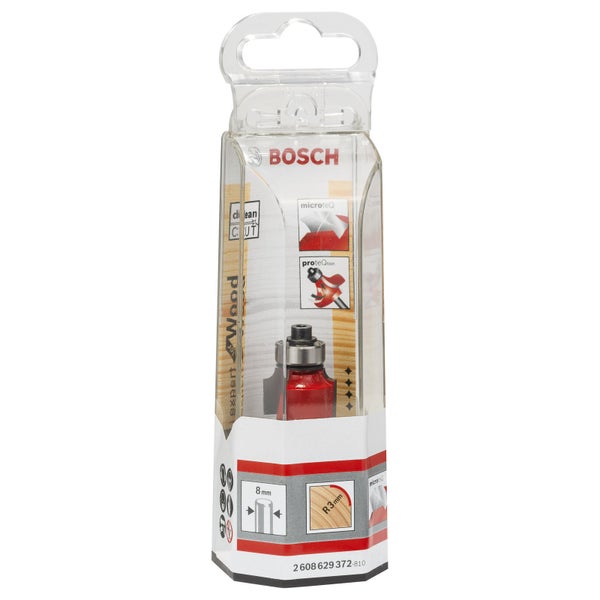 Bosch Abrundfräser Expert for Wood 8 mm D 18,7 mm R1 3 mm AL 12,7 mm G 55,2 mm - 2608629372