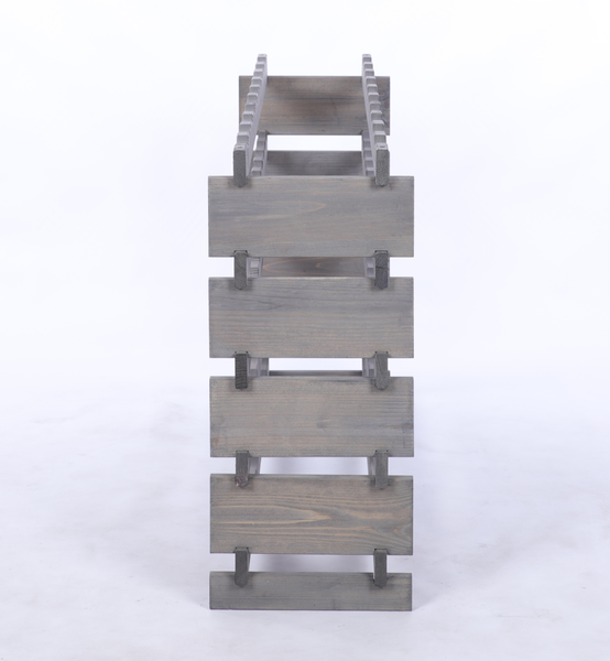 Weinregal VINOTECA FLEX PRO HxBxT 65x103x28cm 50 Flaschen auf 5 Ebene Massives Kiefernholz Grau