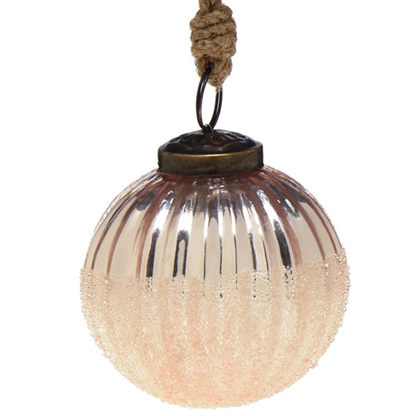 Dekorative Glaskugel mit Aufhänger aus Seil