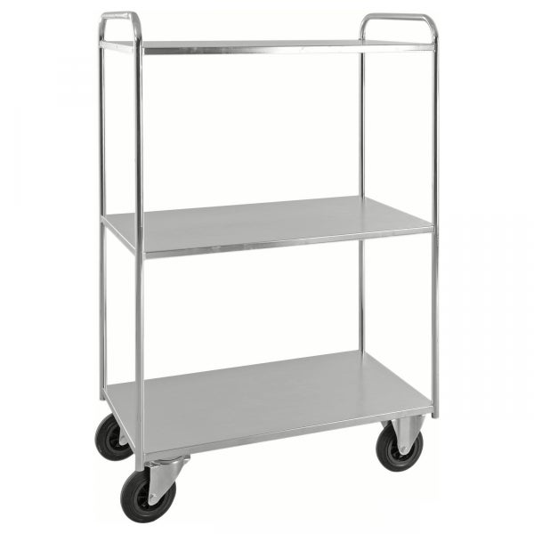 Servierwagen mit drei Ablageflächen und Rädern