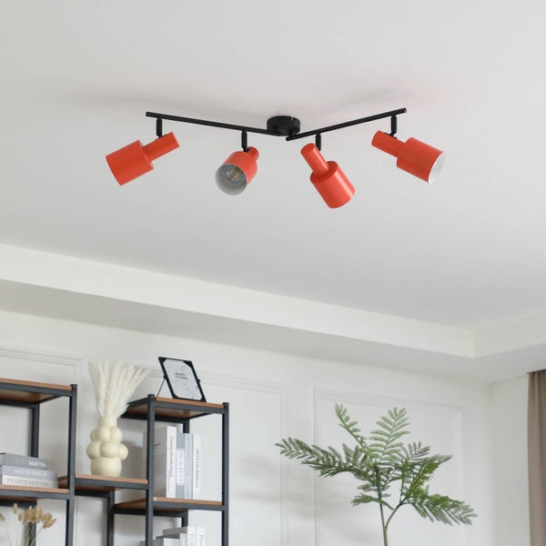 Lindby Strahler Ovelia (Modern) in Gelb aus Metall (4 flammig, E27) - Deckenlampe Deckenleuchte Lampe Spot Flurleuchte