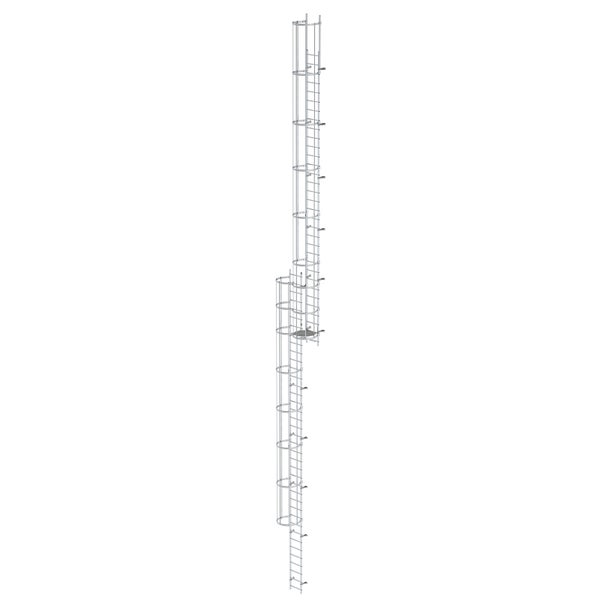 Fest montierte Steigleiter mit Rückenschutz